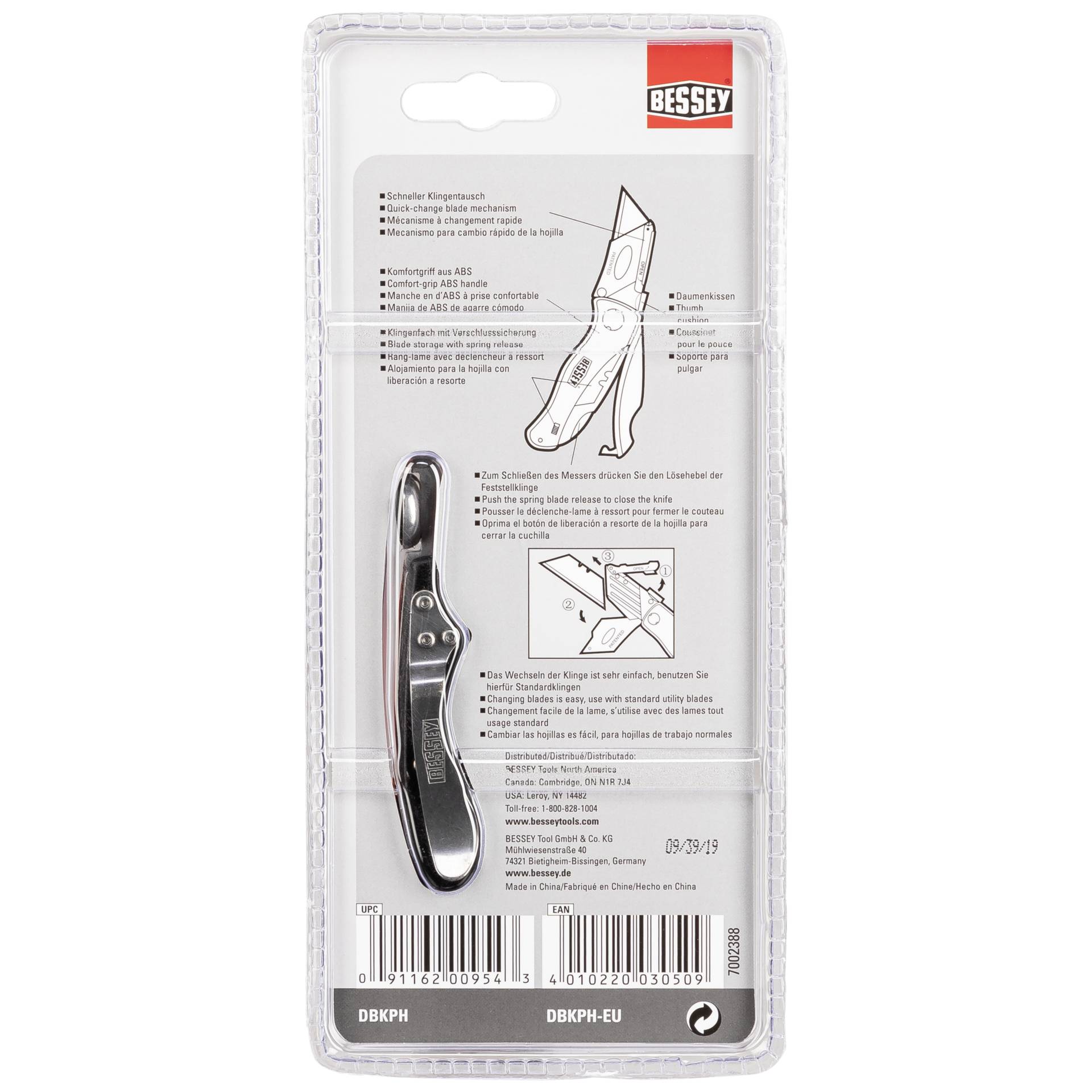 BESSEY Klingen-Klappmesser mit Kunststoffgriff DBKPH-EU