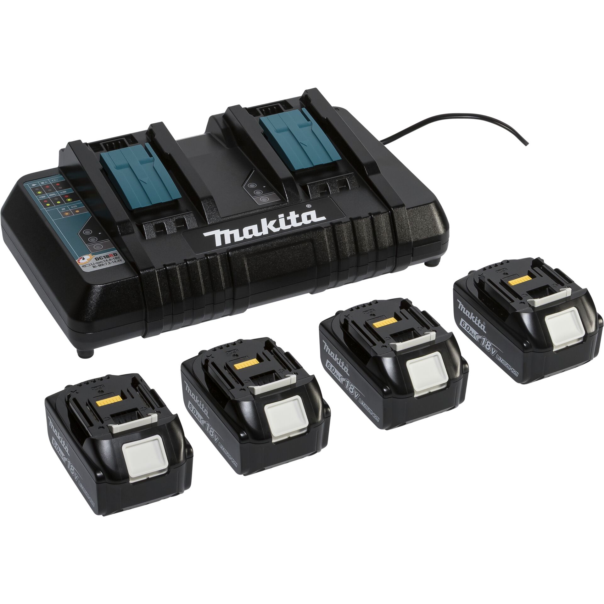 Makita Energy Kit 198091-4 4x BL1860B + DC18RD