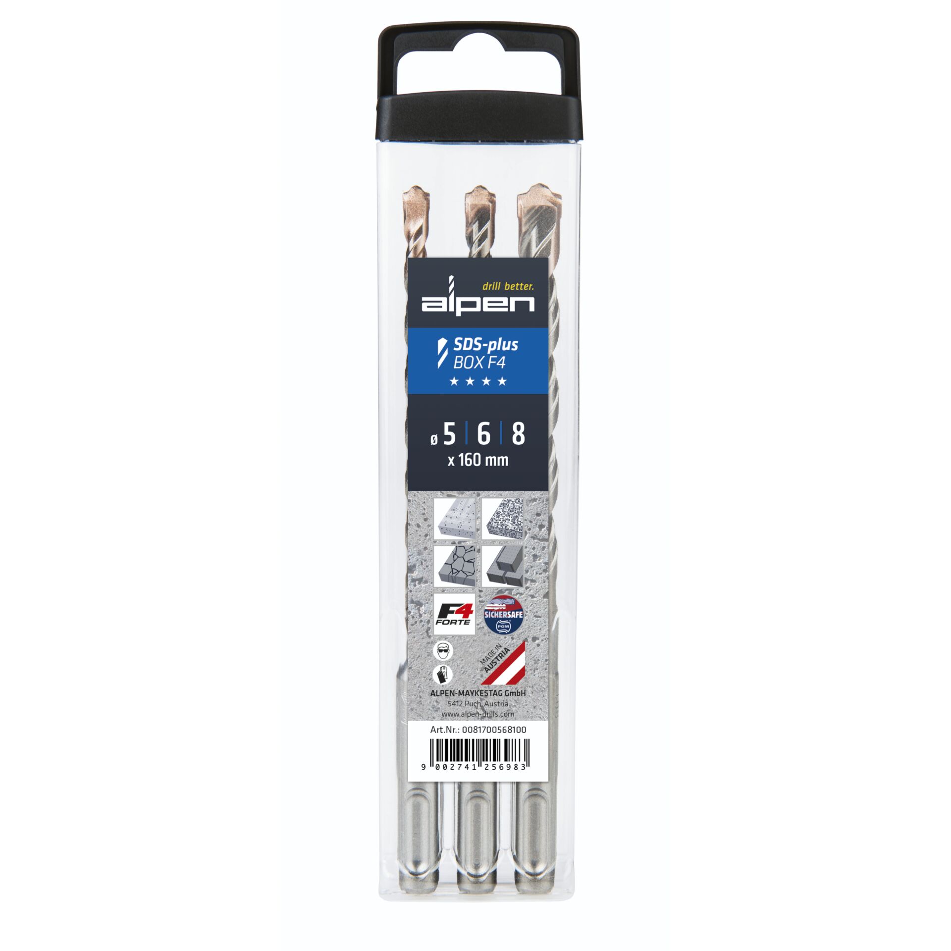 Alpen SDS+ F4 Box 3 tlg. 5-6-8x1 60