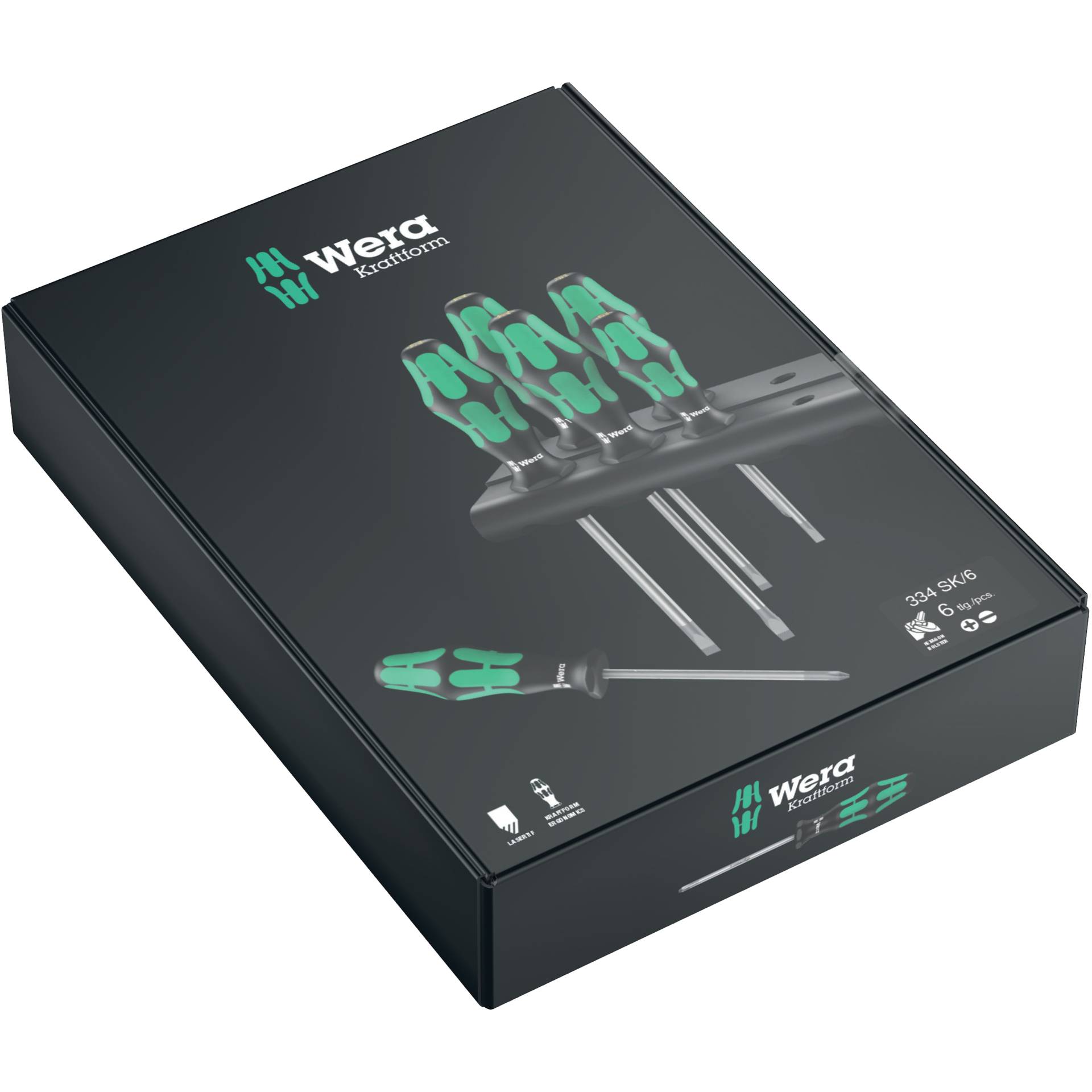Wera 334 SK/6 Rack Schrauben- drehers. Kraftform Plus Lasertip