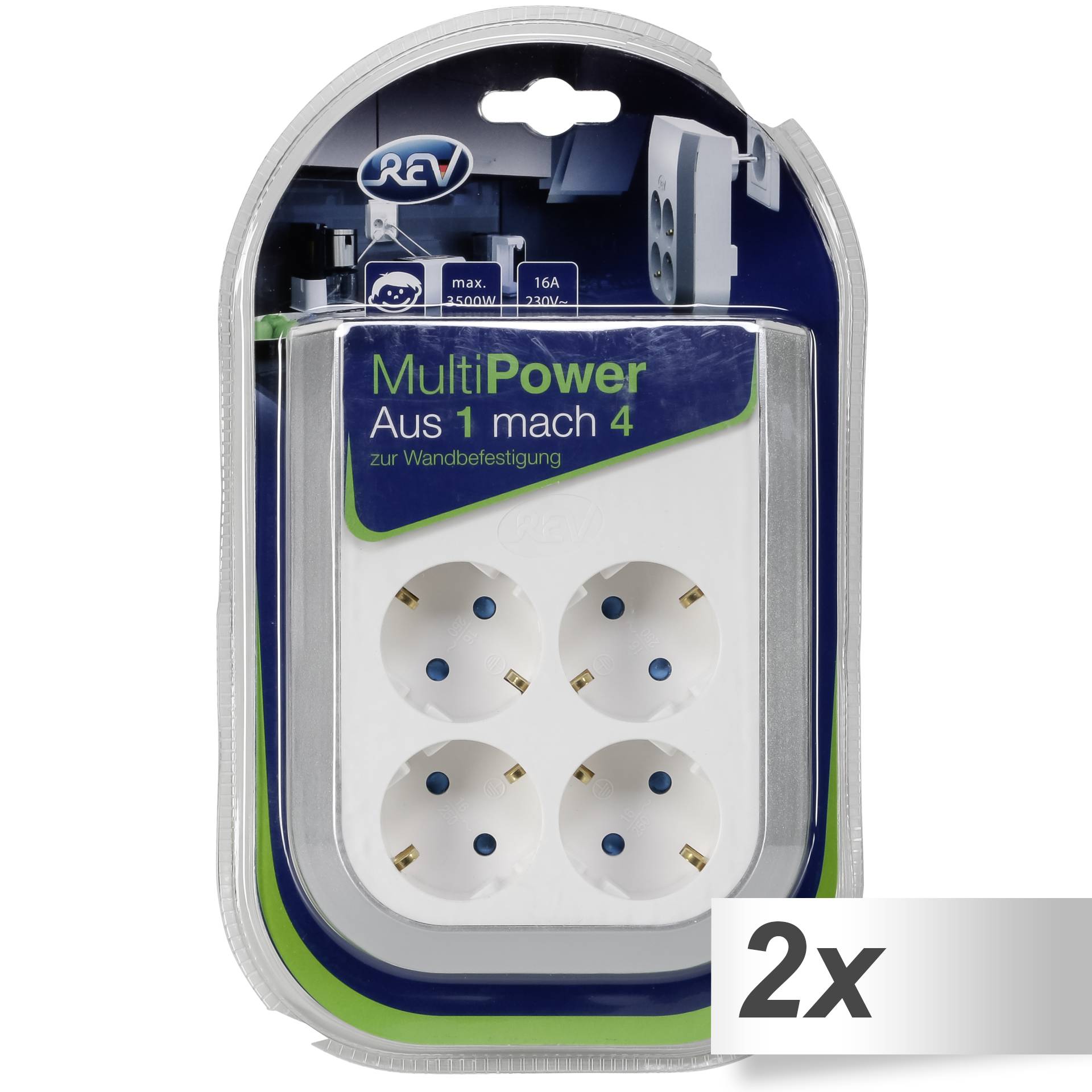 2x REV MultiPower 4-fach Steckdosenerweiterung