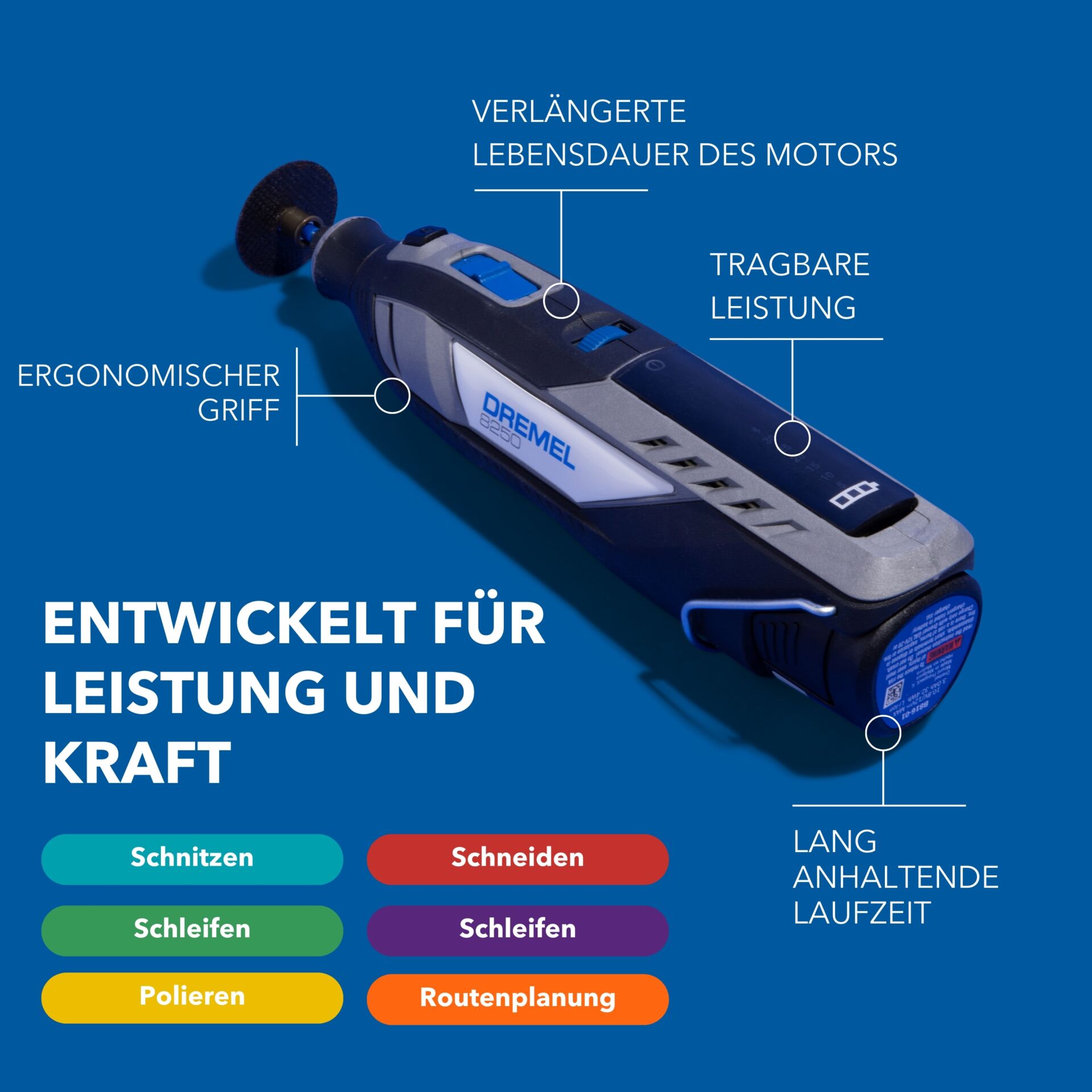 Dremel 8250 2.0 Ah 12V Li-Ion 5-tlg. Zubehör