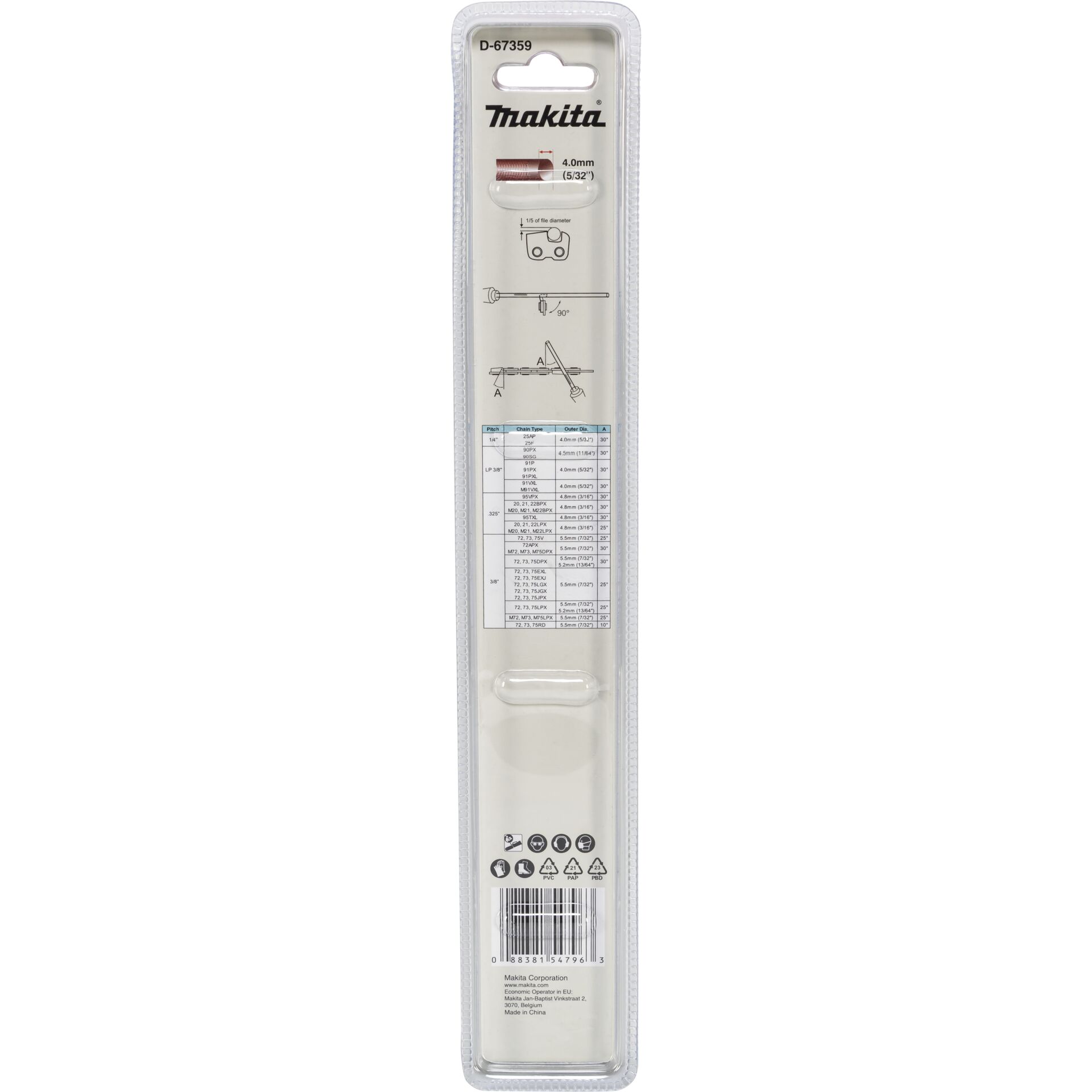 Makita Rundfeile 4,0mm 2 Stück