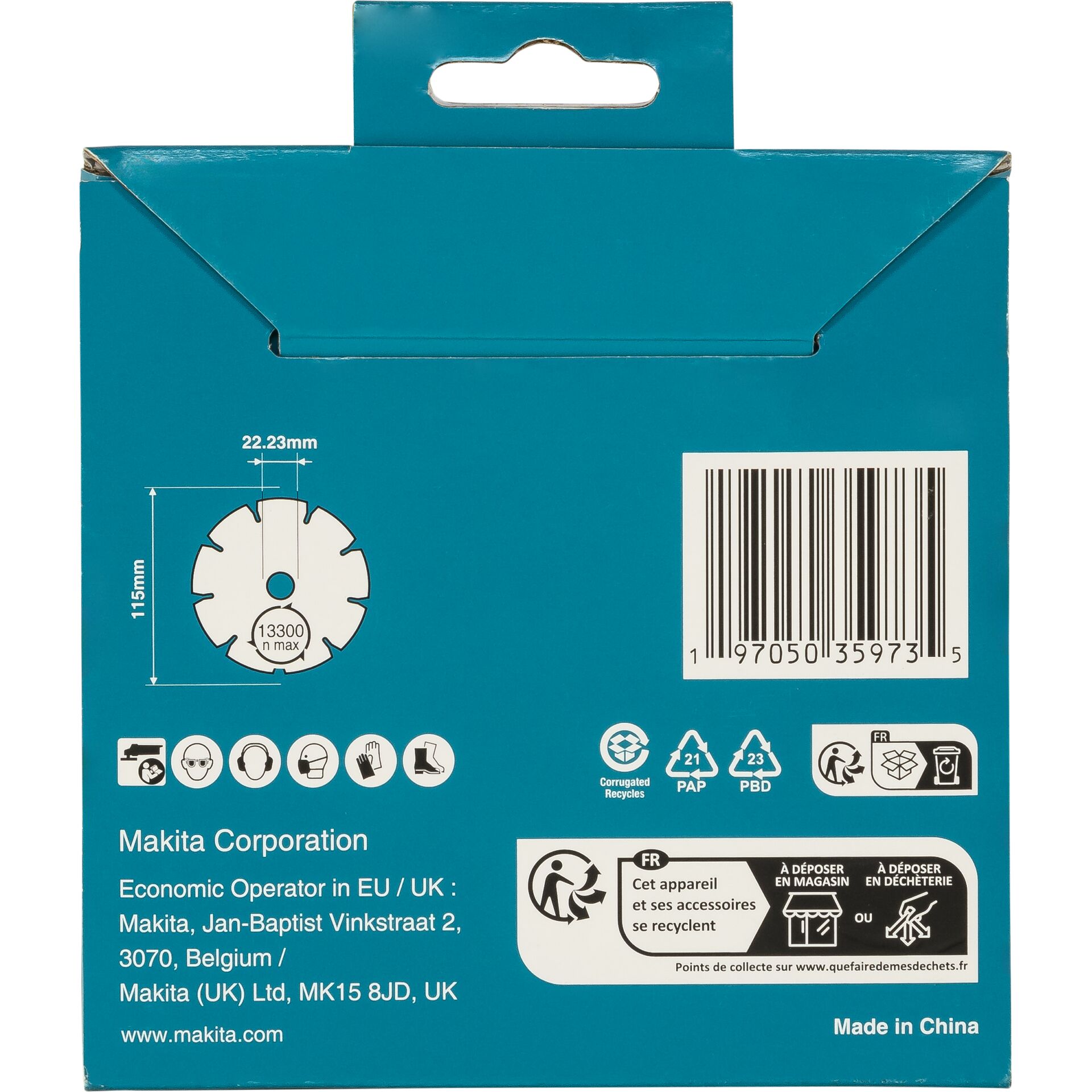 Makita  D-80070 Diamantscheibe 115x22,23 DIAMAK