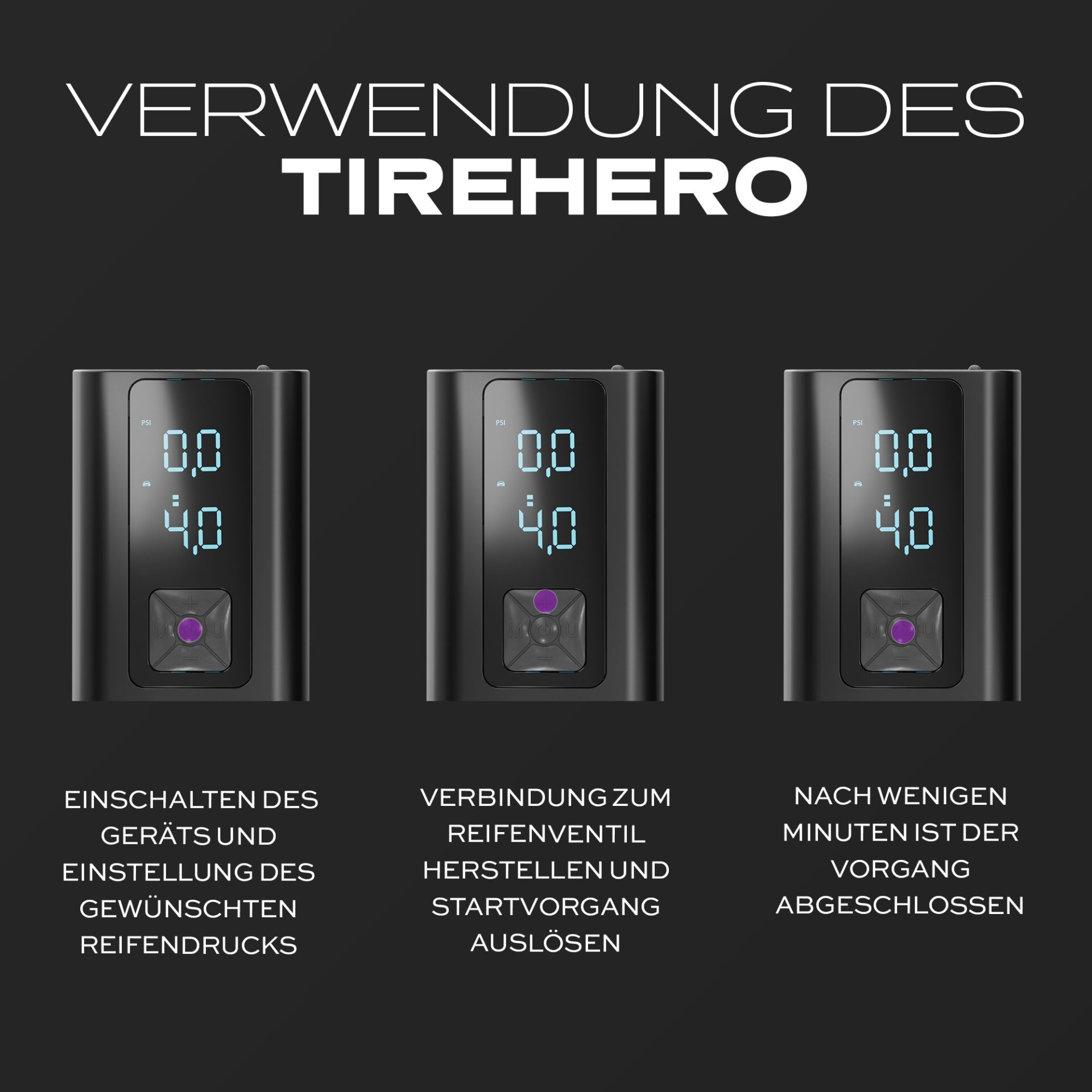 STATIK TireHero Wireless Air Pump 6000mAh Black