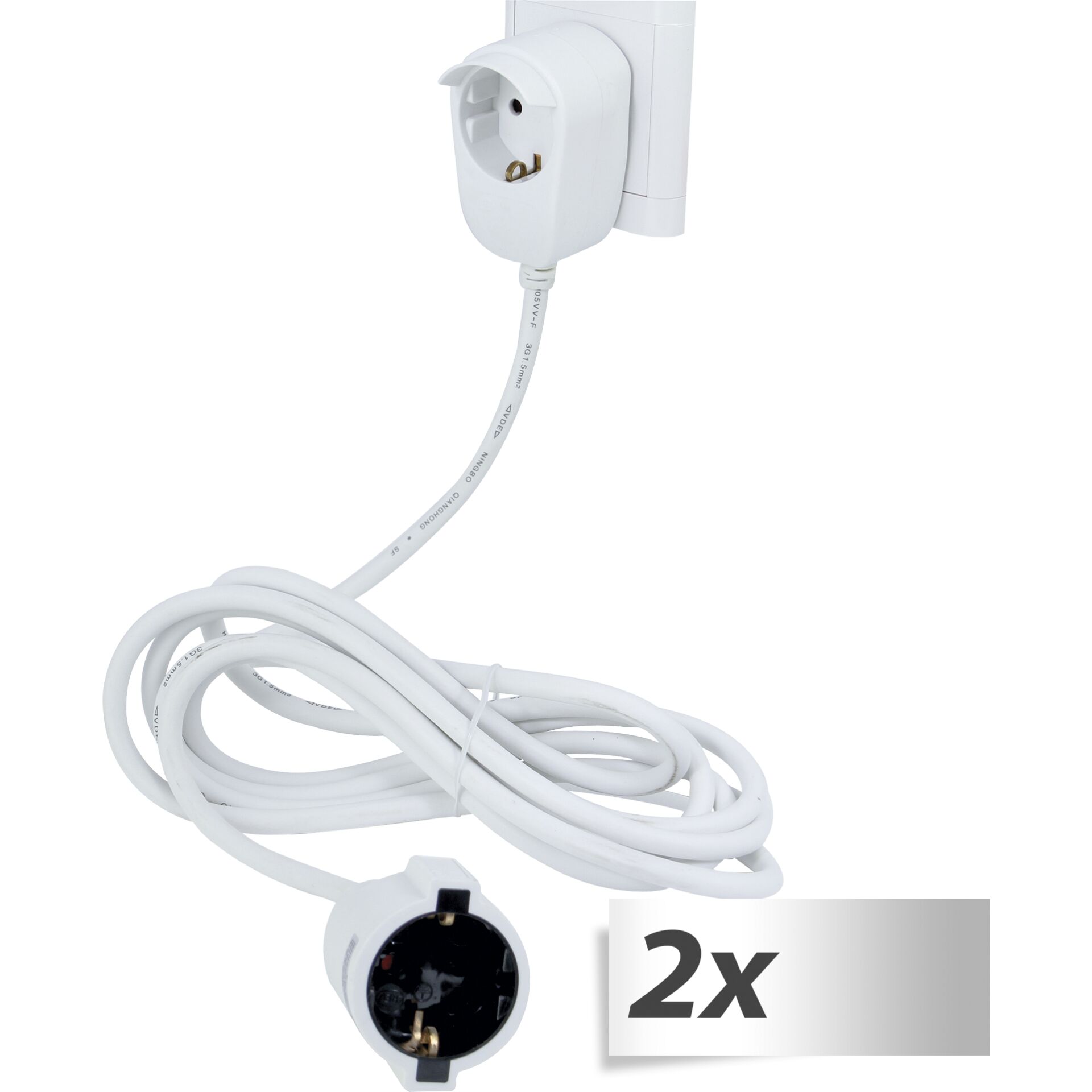 2x1 REV Verlängerung Powersplit 5m weiß