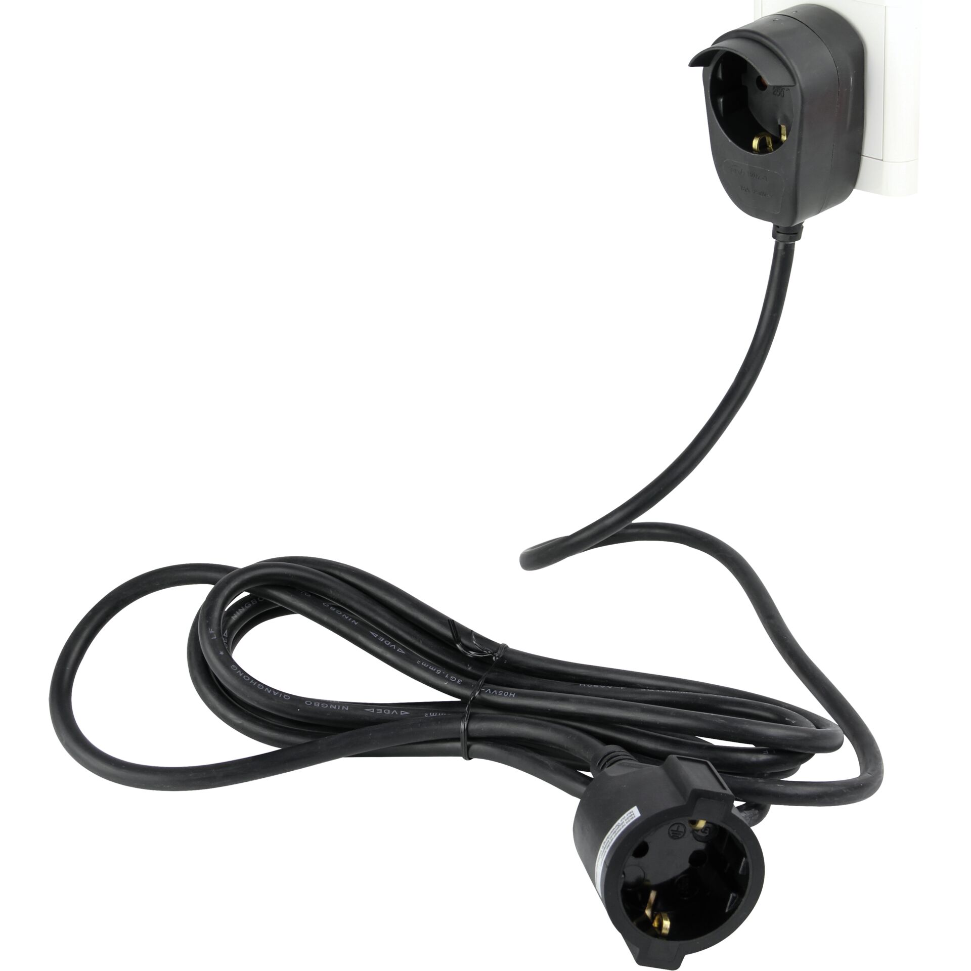 2x1 REV Verlängerung Powersplit 5m schwarz
