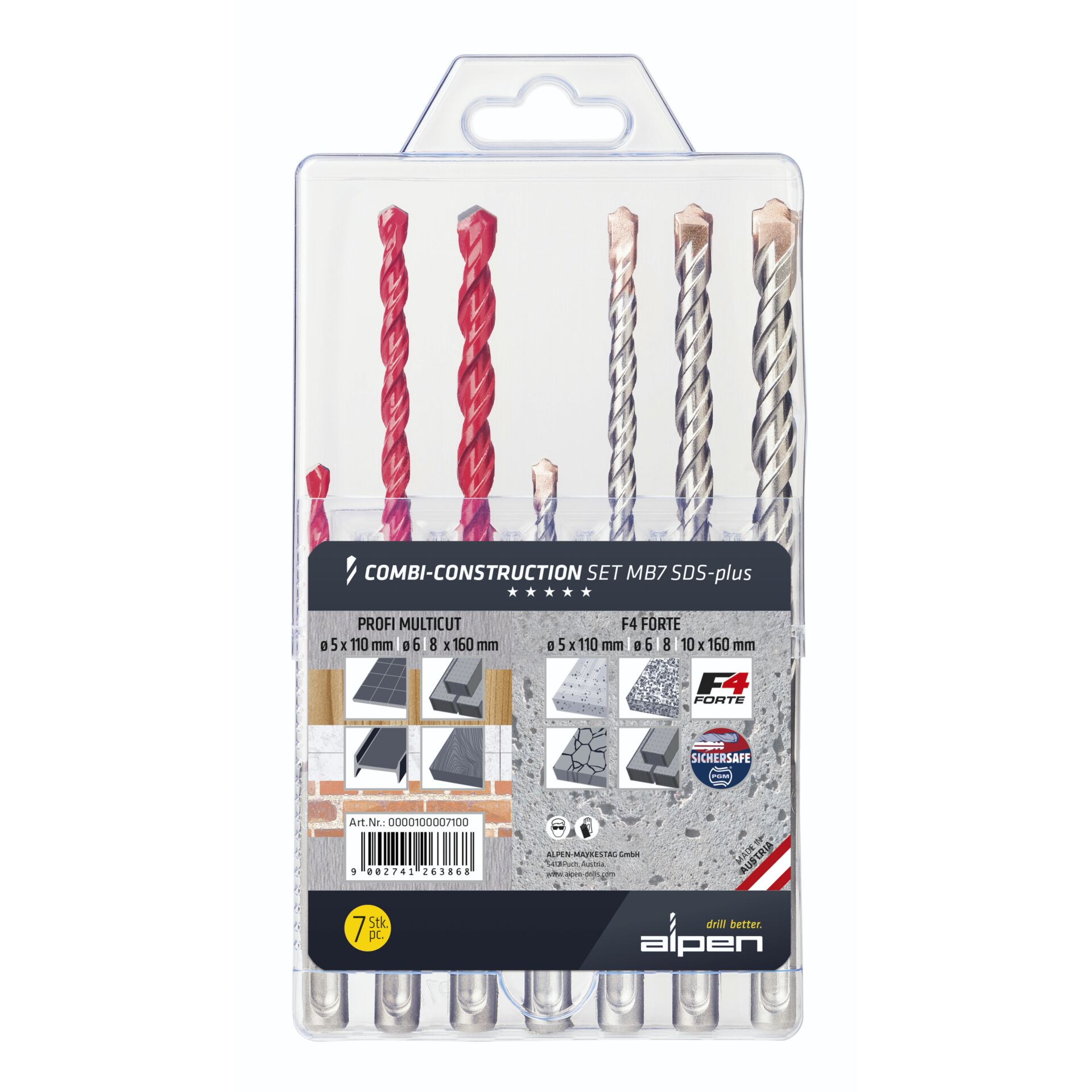 Alpen Combi Baust.Set SDS-plus M B7