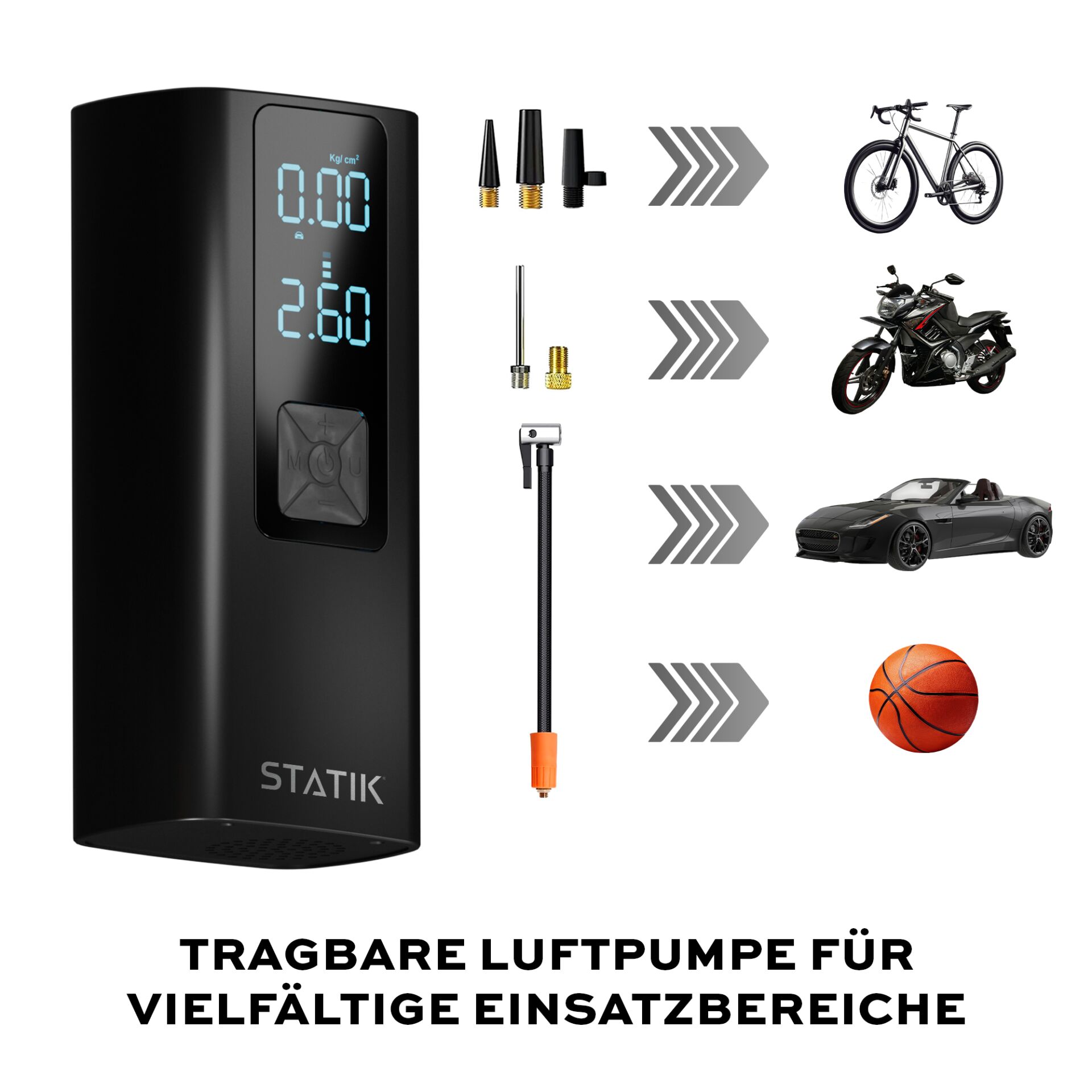 STATIK TireHero Wireless Air Pump 6000mAh Black