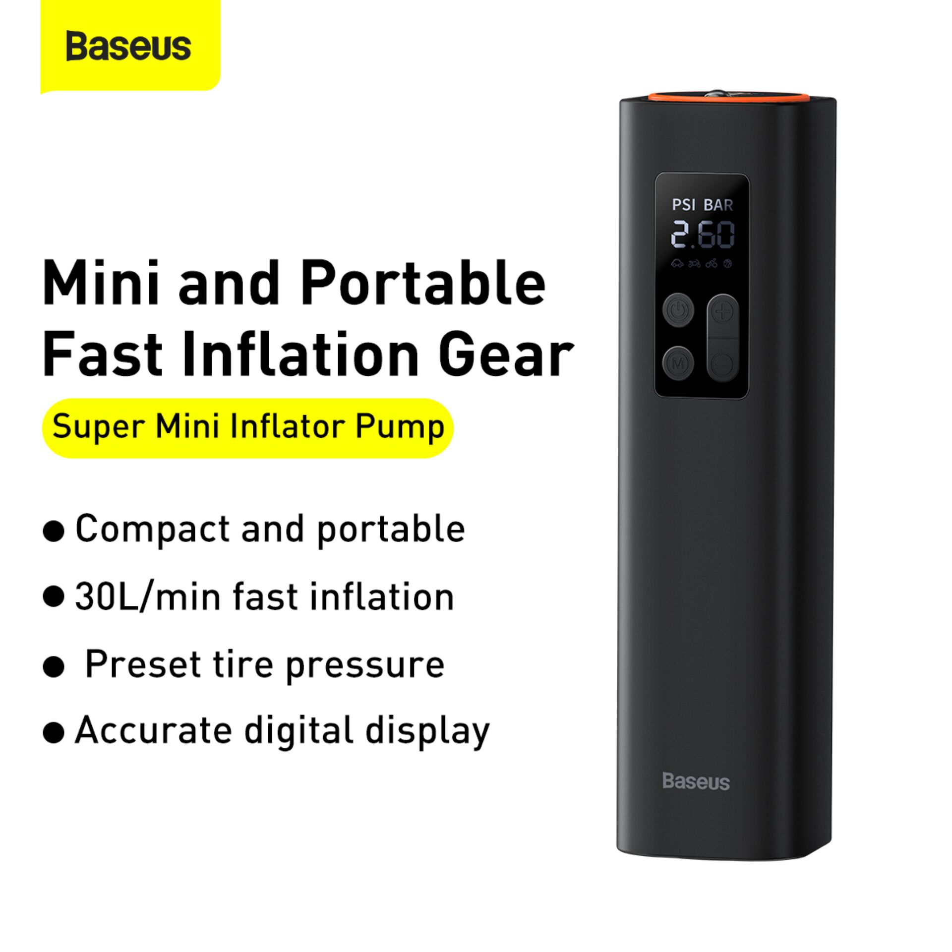 Baseus Mini Autokompressor Schwarz