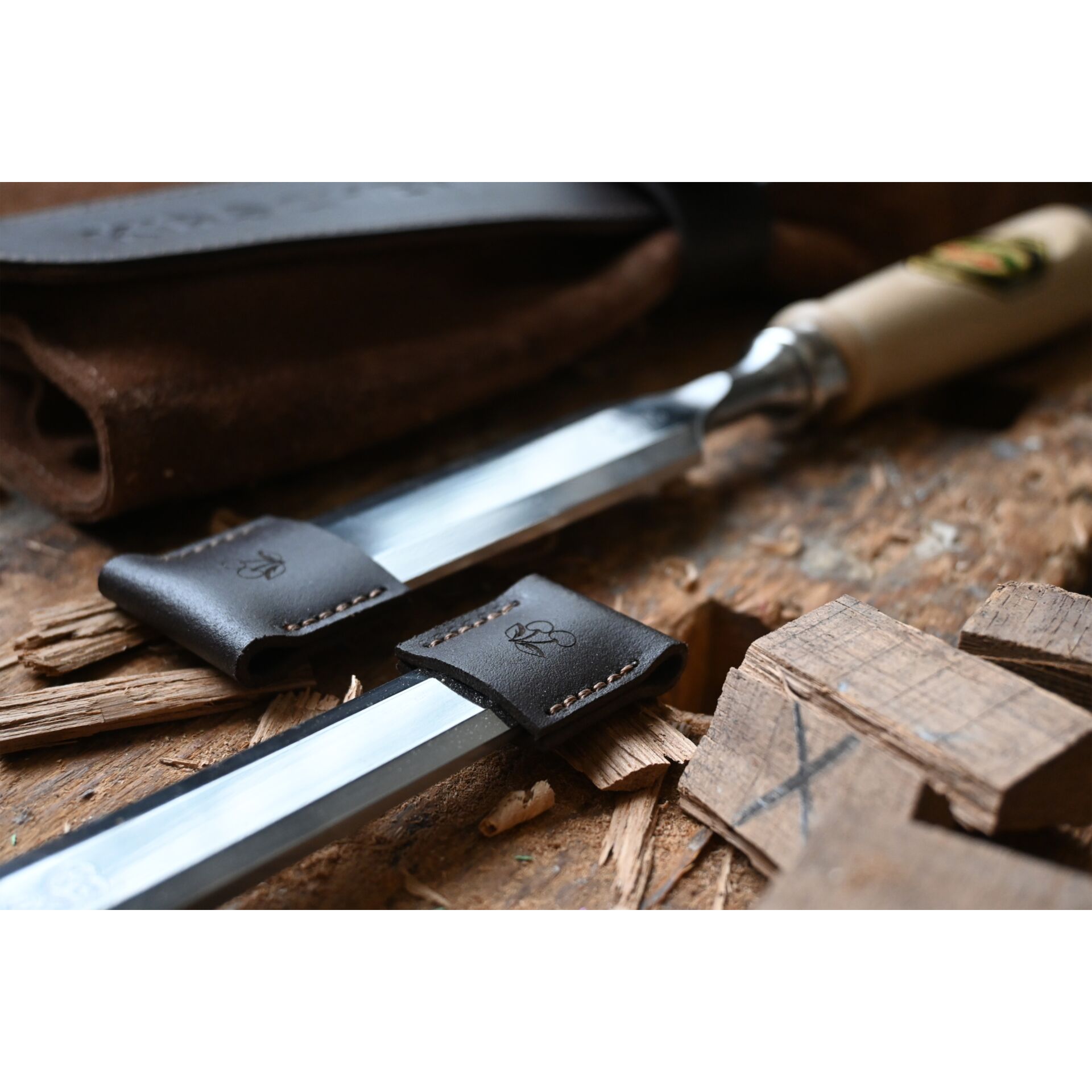 Kirschen Stechbeitelsatz 4-tlg. Ledertasche 10-16-20-26