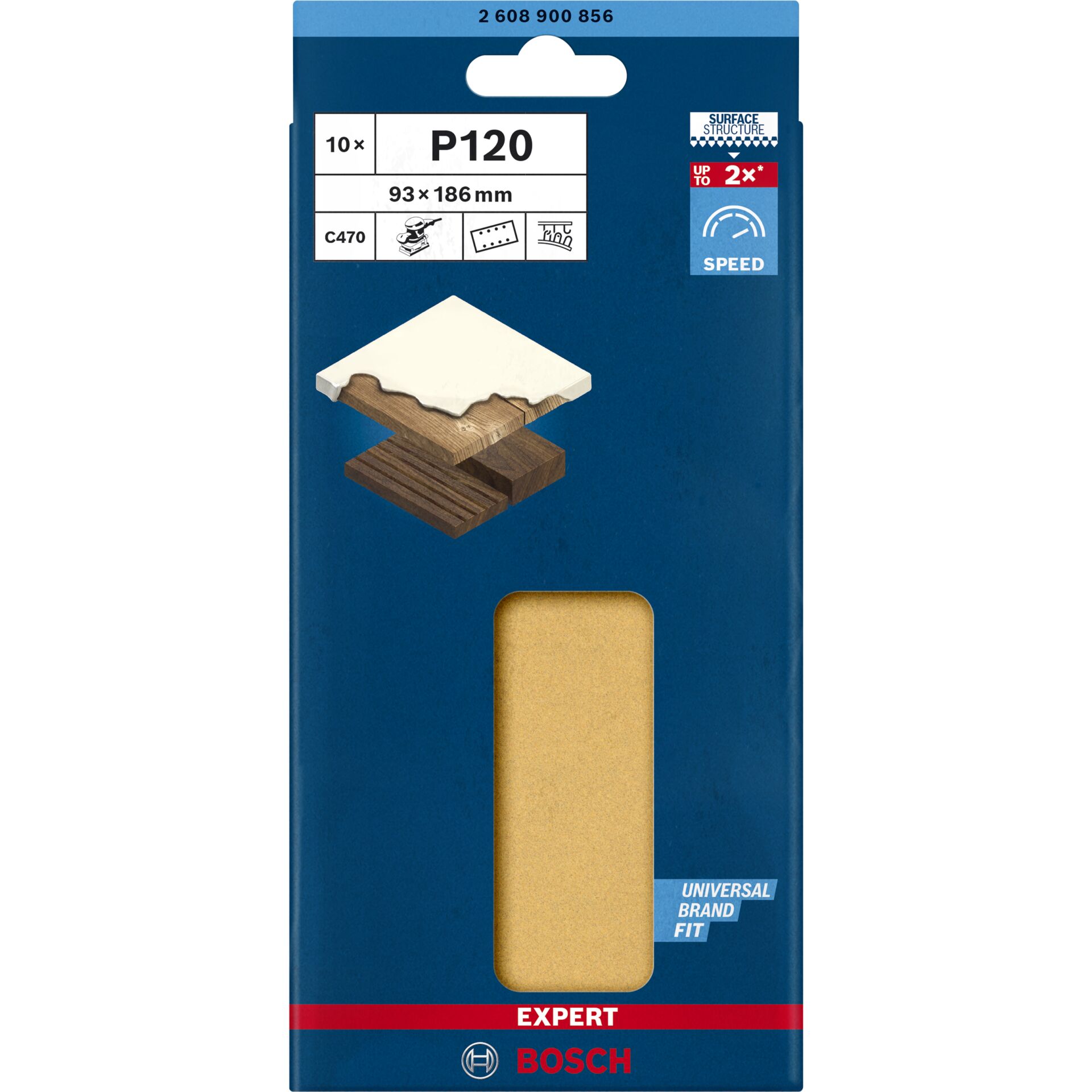 Bosch EXPERT Schleifblatt C470, 93x186mm,K120, 10x