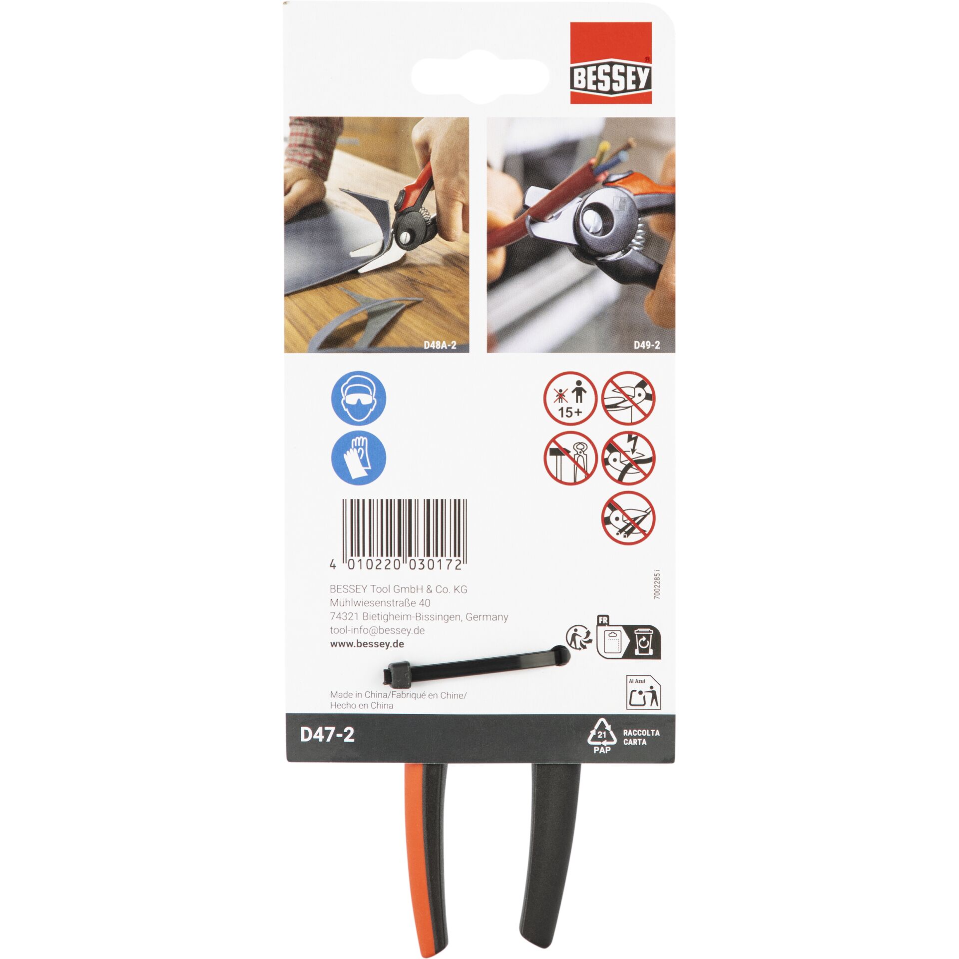 BESSEY  Combi-Schere gerade D47-2