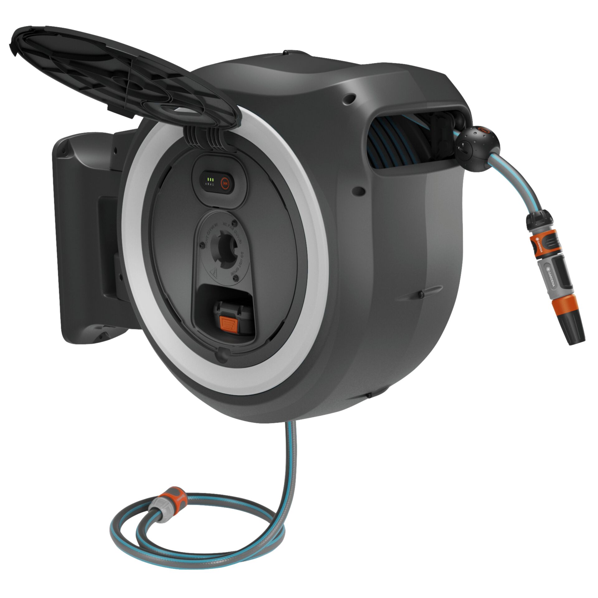 Gardena Akku-Wand-Schlauchbox PowerRoll XL 18V Set weiß 35 m