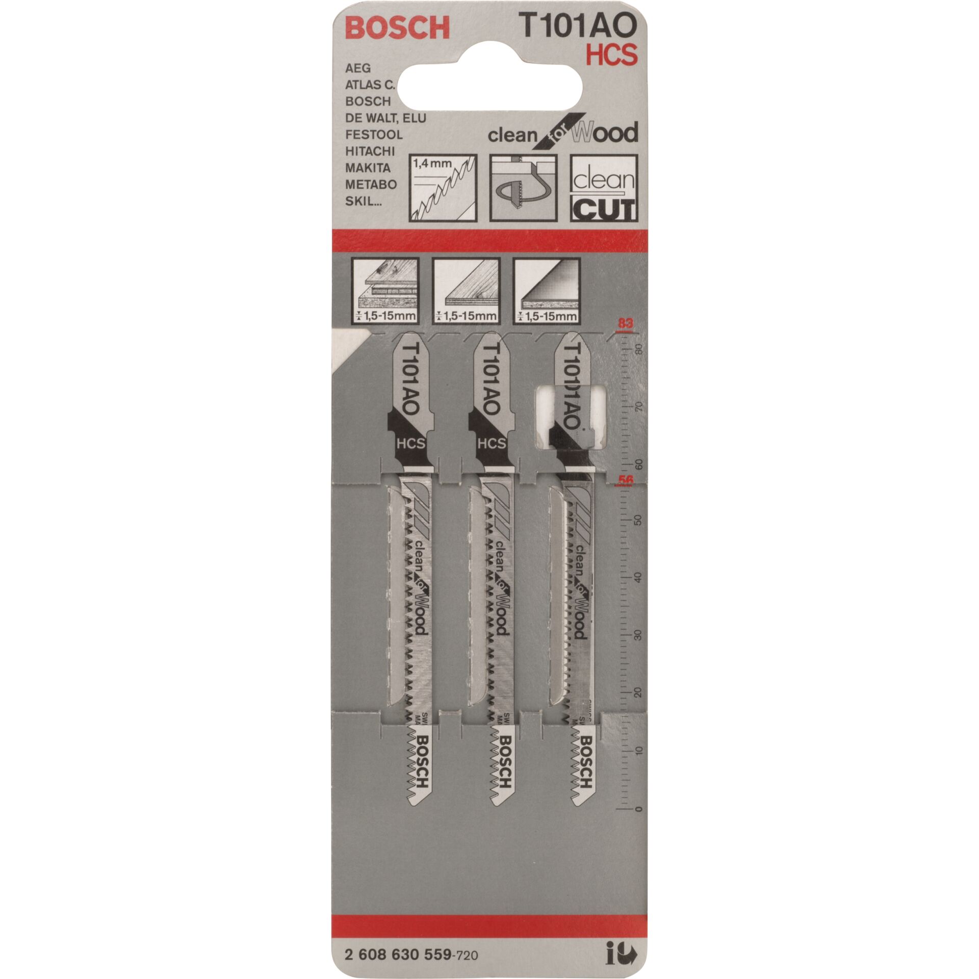 Bosch 3 Stichsägeblätter T 101AO