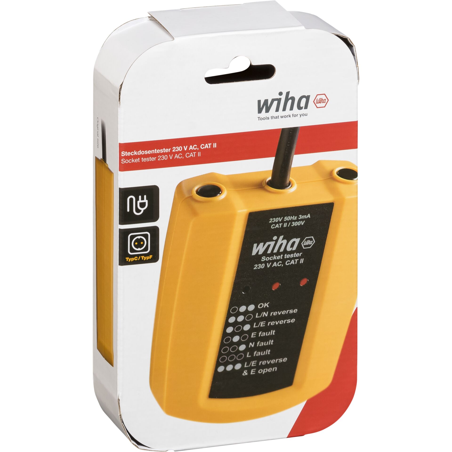 Wiha Steckdosentester 230 V AC, CAT II