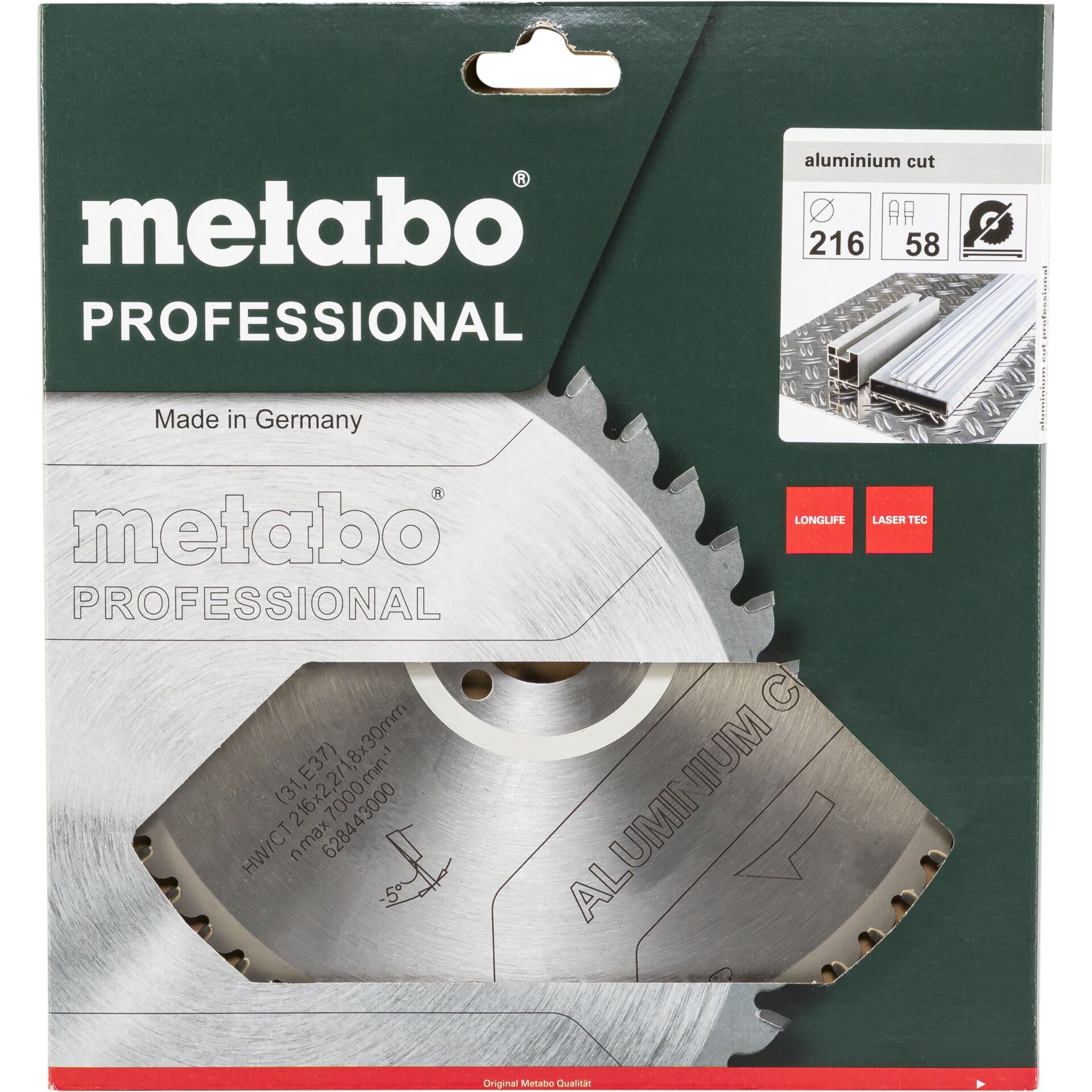 Metabo AluminiumCutProf 216x30 5 8FZ/TZ 5neg