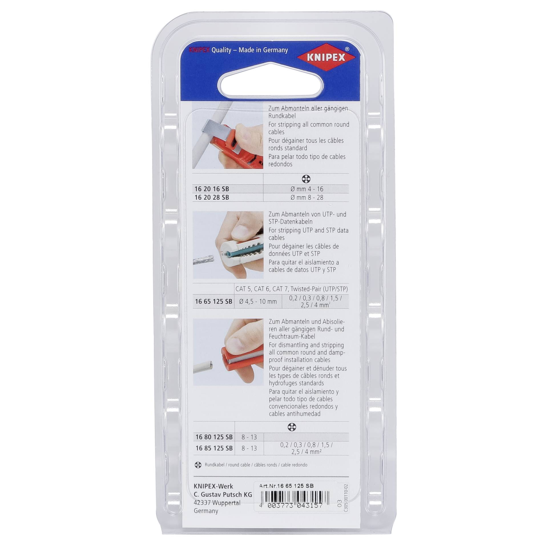 KNIPEX Abmantelungswerkzeug für Datenkabel 125 mm