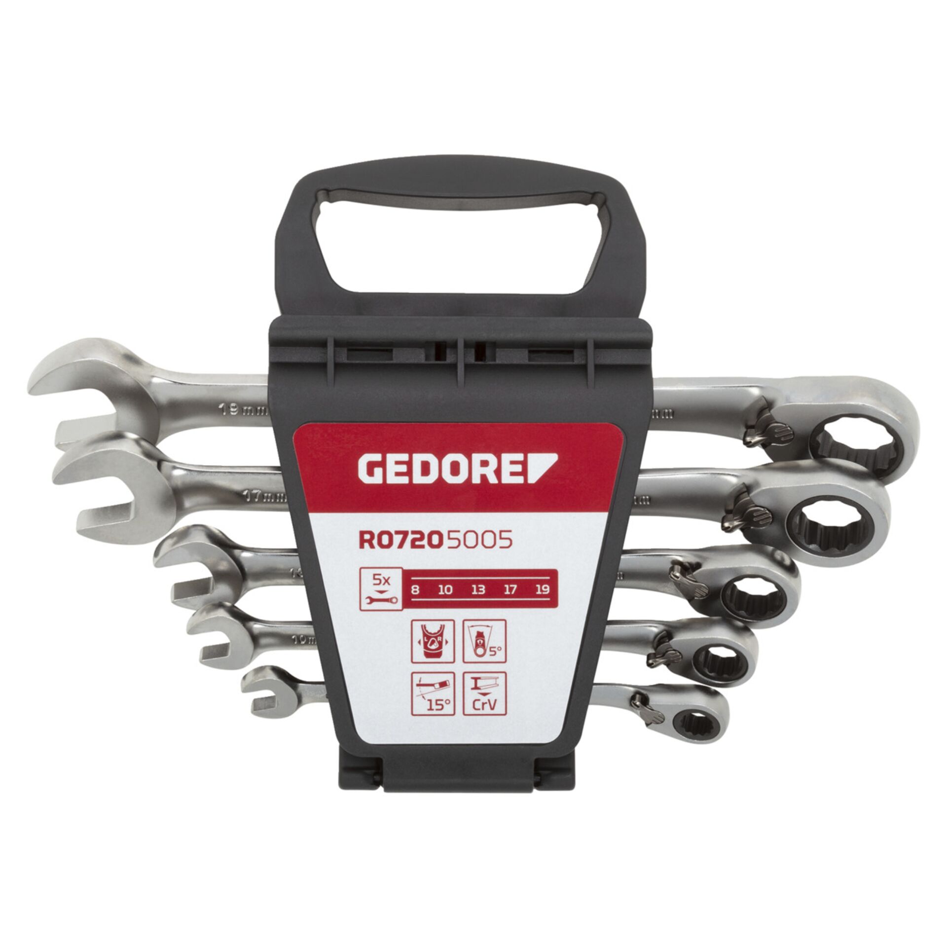 GEDORE red Ringratschenmaulschl. Satz 8-19 5-teilig